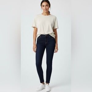 J Brand dark blue mid rise jeans, great condition, made in USA, size 28